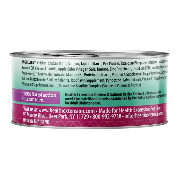 Health Extension Grain-Free Chicken & Salmon Recipe Canned Cat Food 24 / 2.8 oz Health Extension