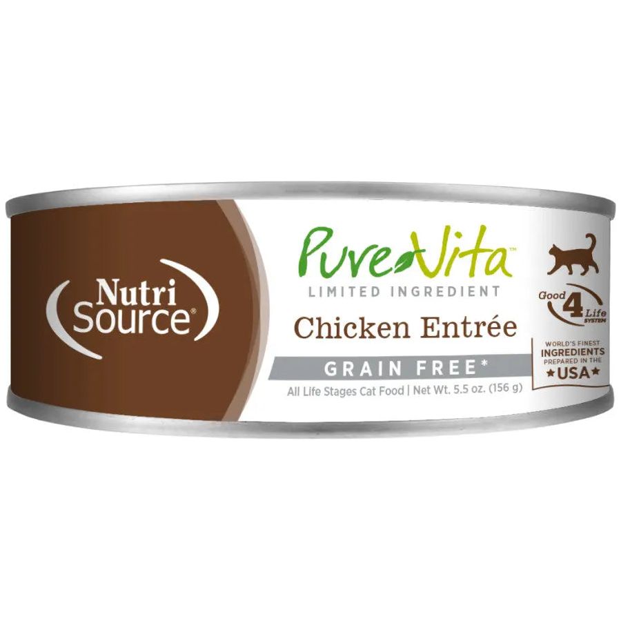 NutriSource PureVita LID Grain Free Canned Cat Food 12ea/5.5 oz NutriSource