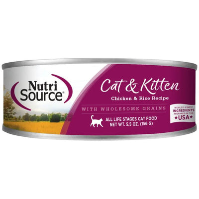 NutriSource Cat & Kitten All Life Stages Canned Cat Food 12ea/5.5 oz NutriSource