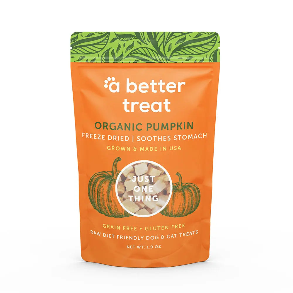 A Better Treat Freeze Dried Raw USDA Organic Pumpkin Dog and Cat Treats A Better Treat