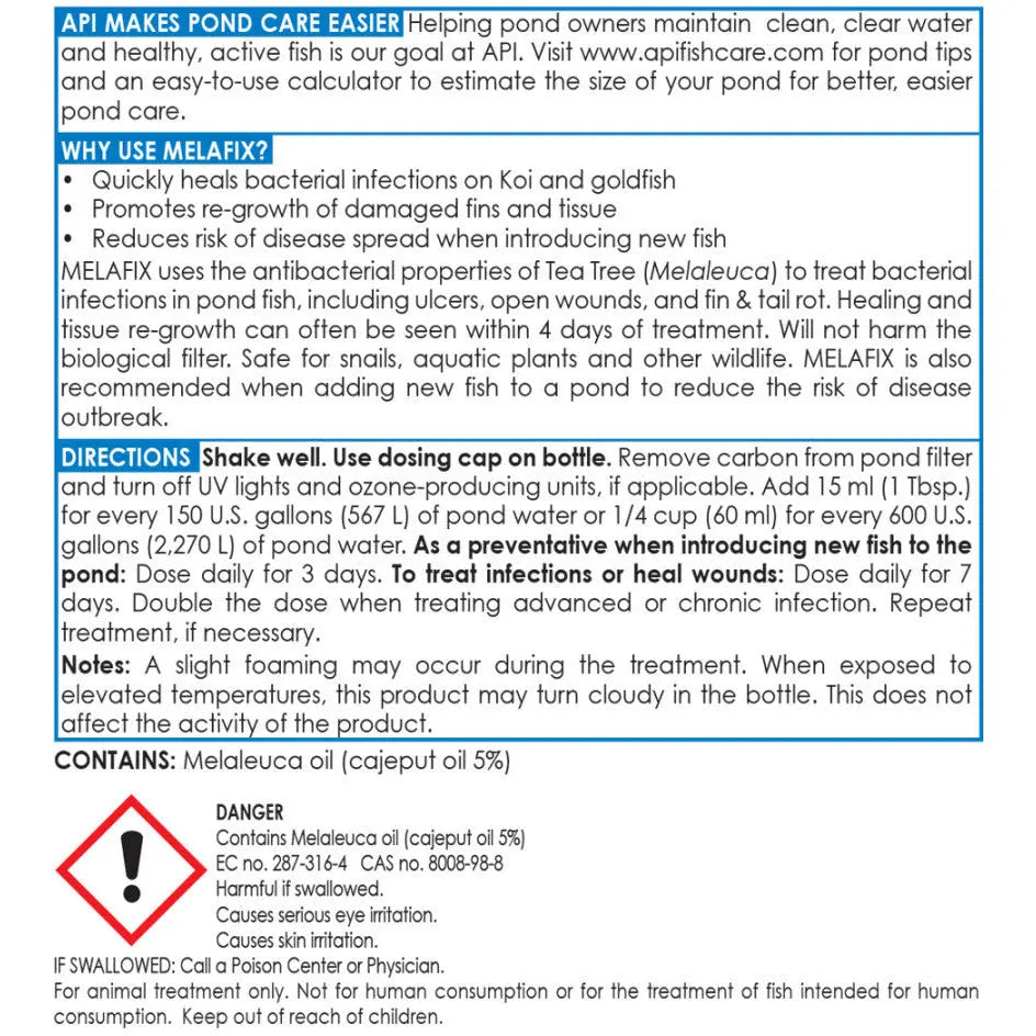 API Pond Melafix Anti-Bacterial Pond Fish Remedy API® CPD