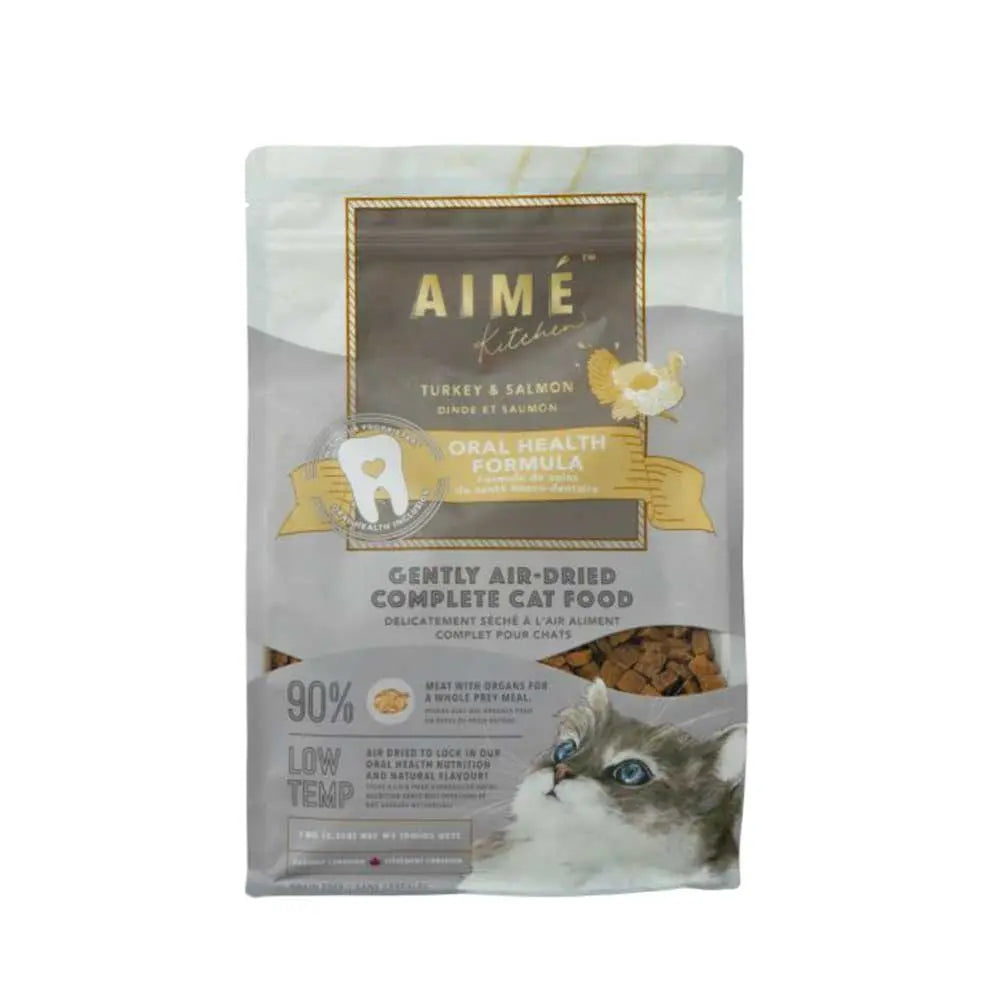 Aimé Kitchen Oral Health Air Dried Turkey & Salmon Recipe Cat Food Aime Kitchen