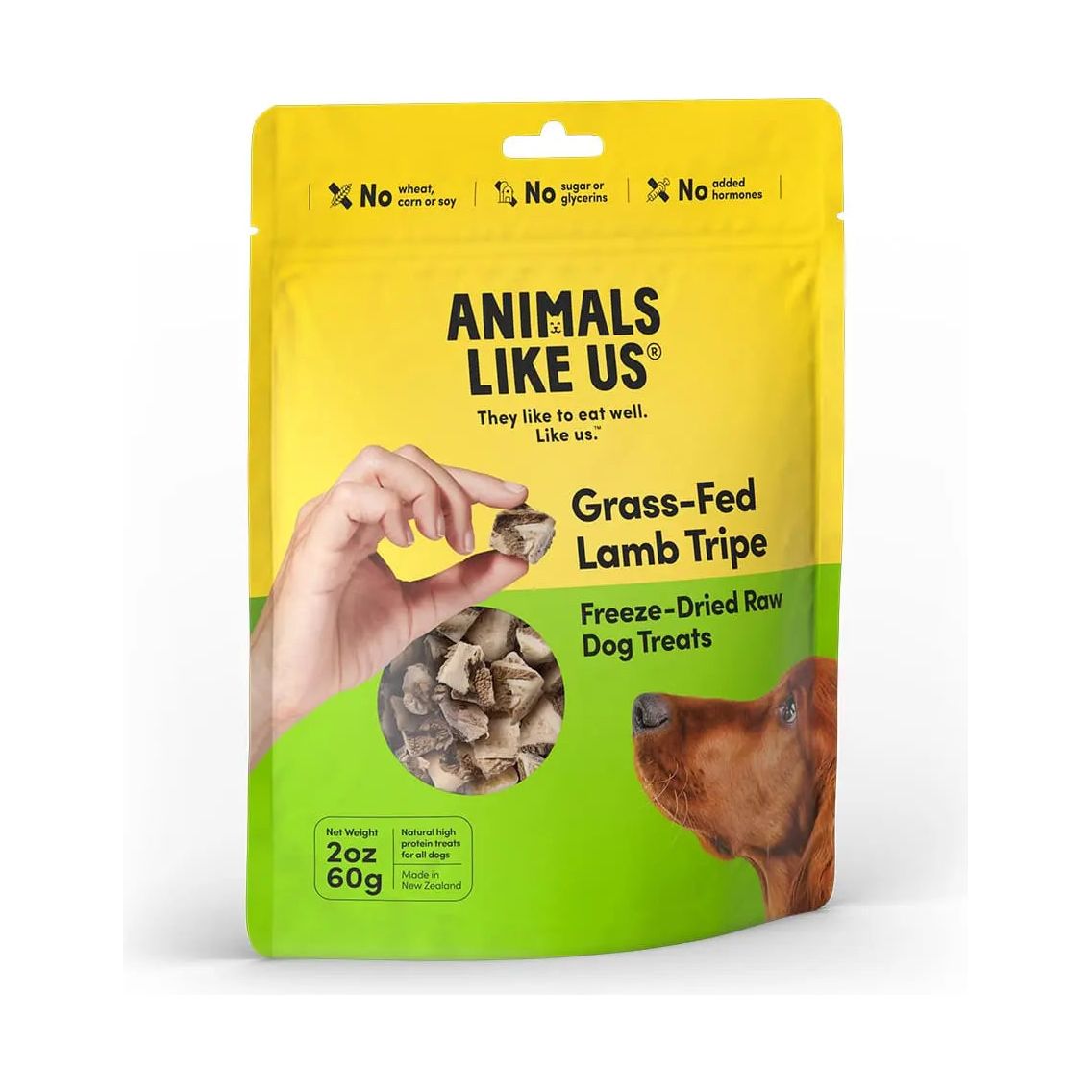 Animals Like Us Freeze Dried Raw Grass-Fed Lamb Tripe Dog Treat 2 oz Animals Like Us