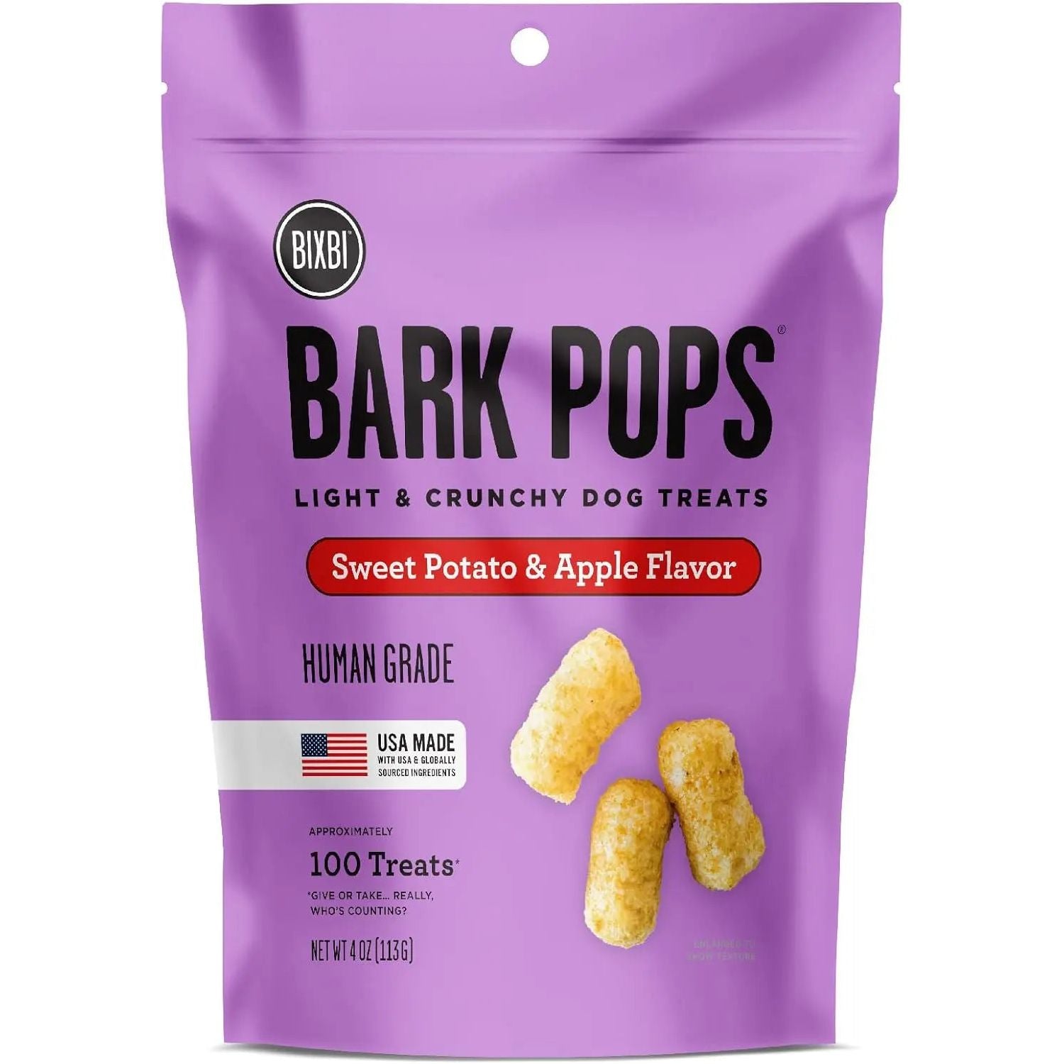 BIXBI Bark Pops Light & Crunchy Dog Treats 4oz. BIXBI