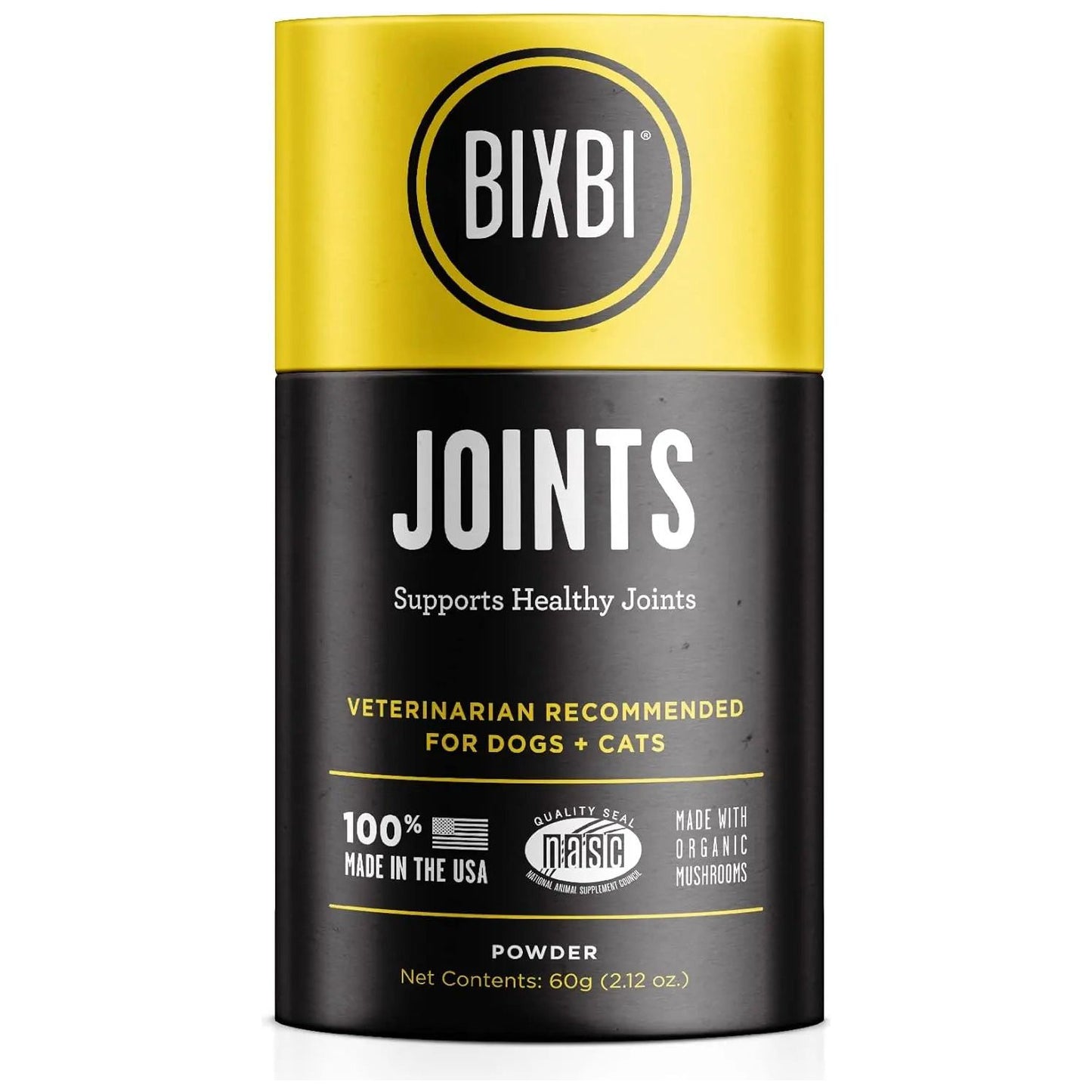 BIXBI Joints Pet Superfood Daily Mushroom Powder Supplement for Dogs & Cats 2.12 oz BIXBI