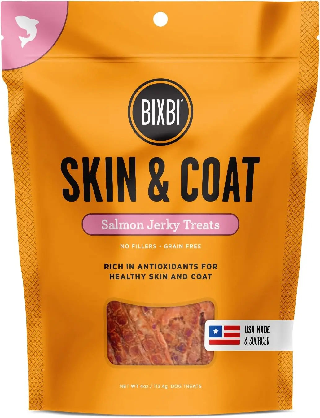 BIXBI Skin & Coat Beef Jerky Dog Treats BIXBI