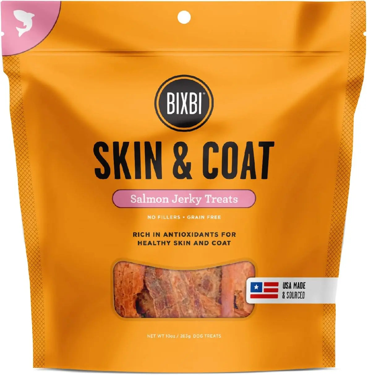 BIXBI Skin & Coat Beef Jerky Dog Treats BIXBI