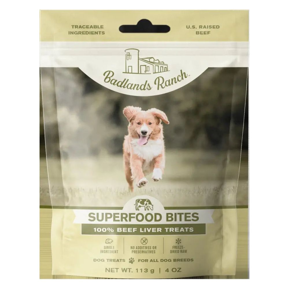 Badlands Ranch Beef Liver Grain-Free Freeze-Dried Raw Dog Treats 4oz Badlands Ranch