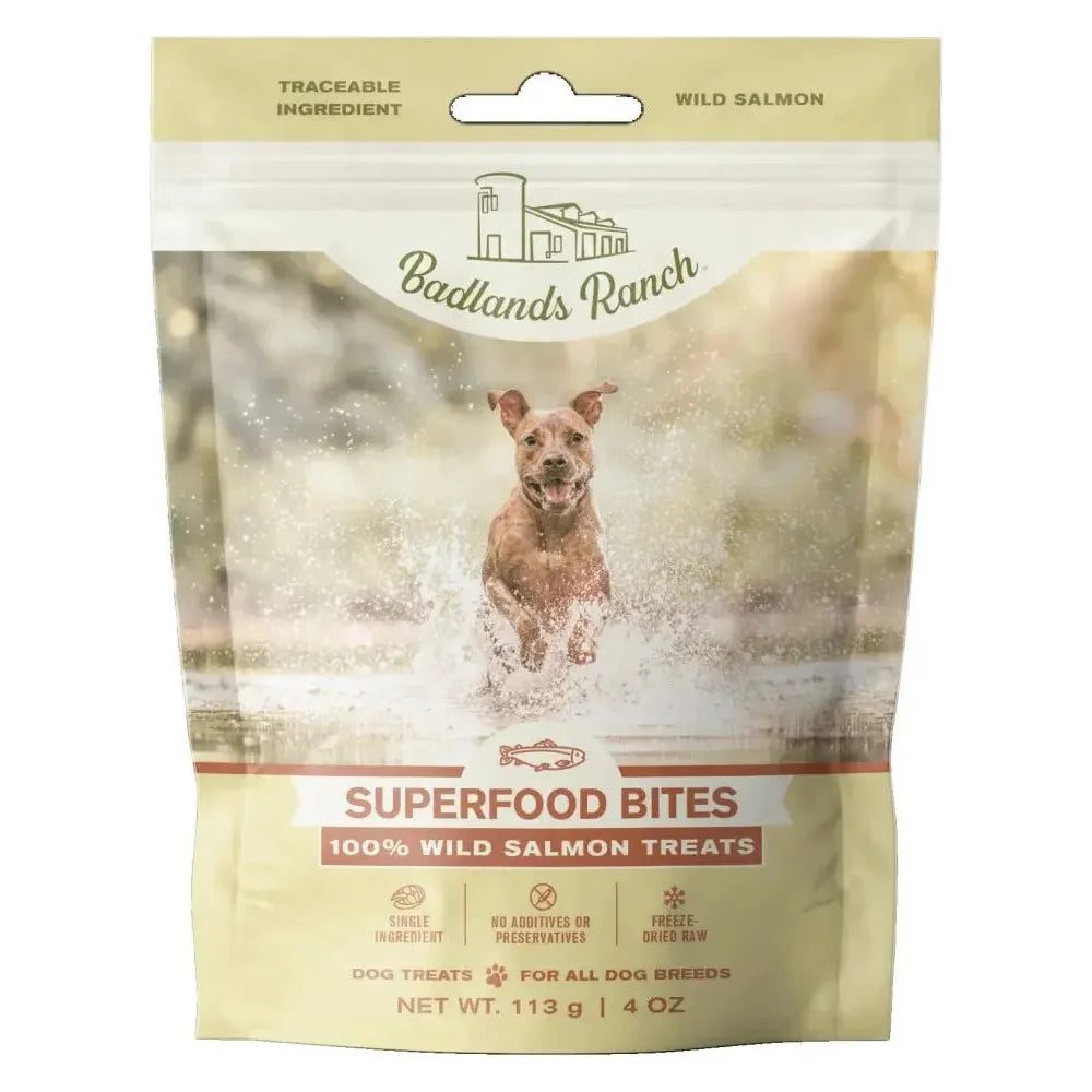 Badlands Ranch Salmon Grain-Free Freeze-Dried Raw Dog Treats 4oz Badlands Ranch