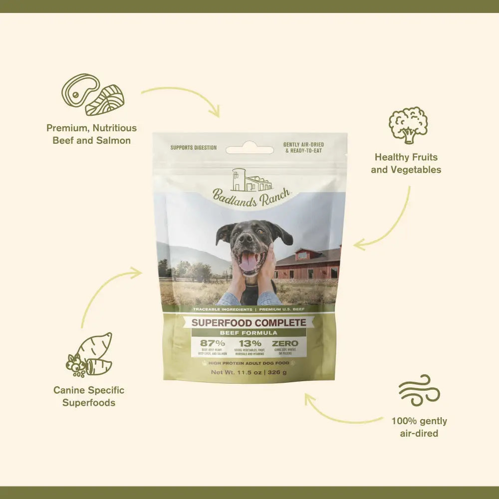 Badlands Ranch Superfood Complete Grain-Free Beef Air-Dried Dog Food Badlands Ranch