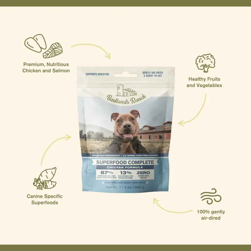 Badlands Ranch Superfood Complete Grain Free Chicken Air Dried Dog