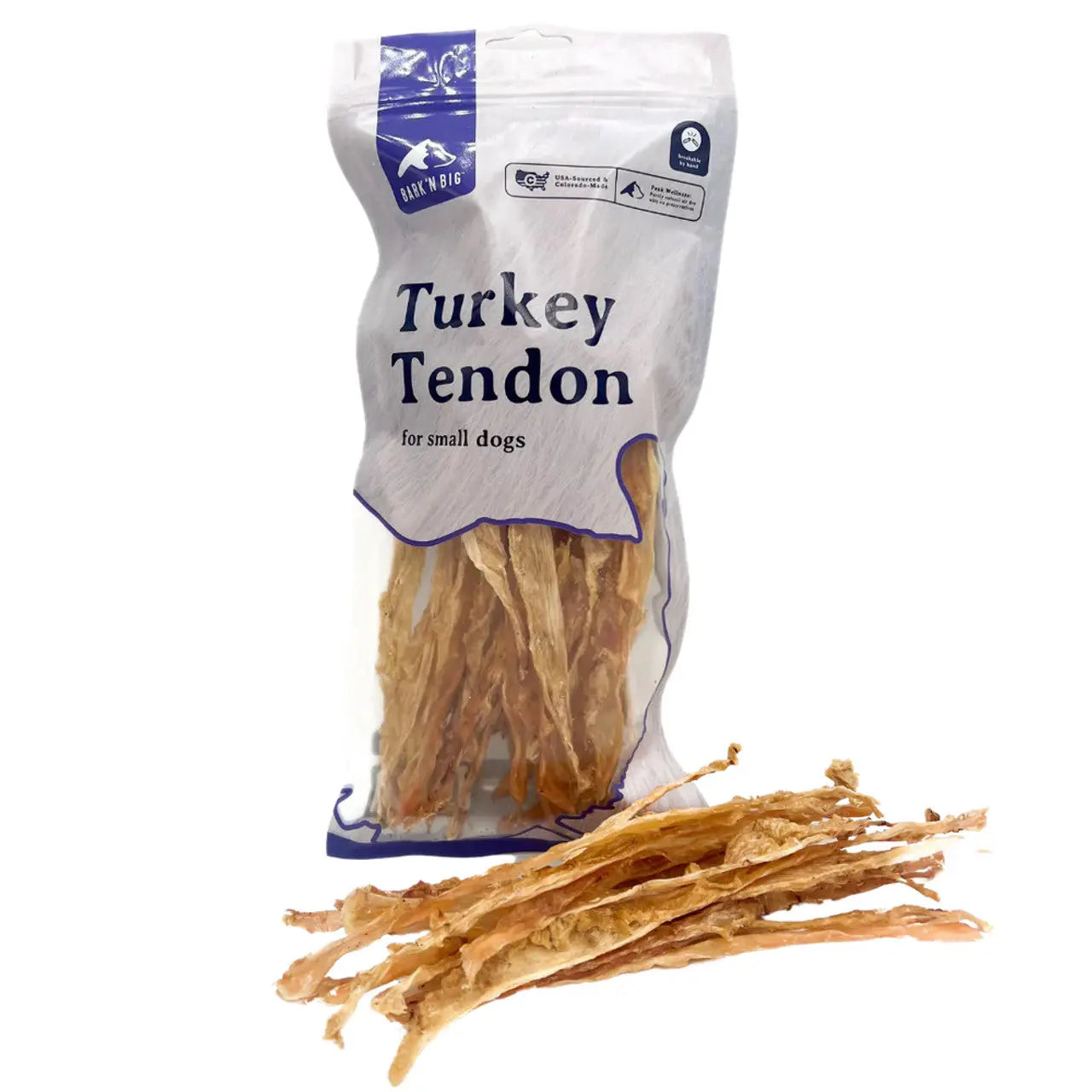 BarkNBig Dehydrated Turkey Tendon Dog Treats BarknBig