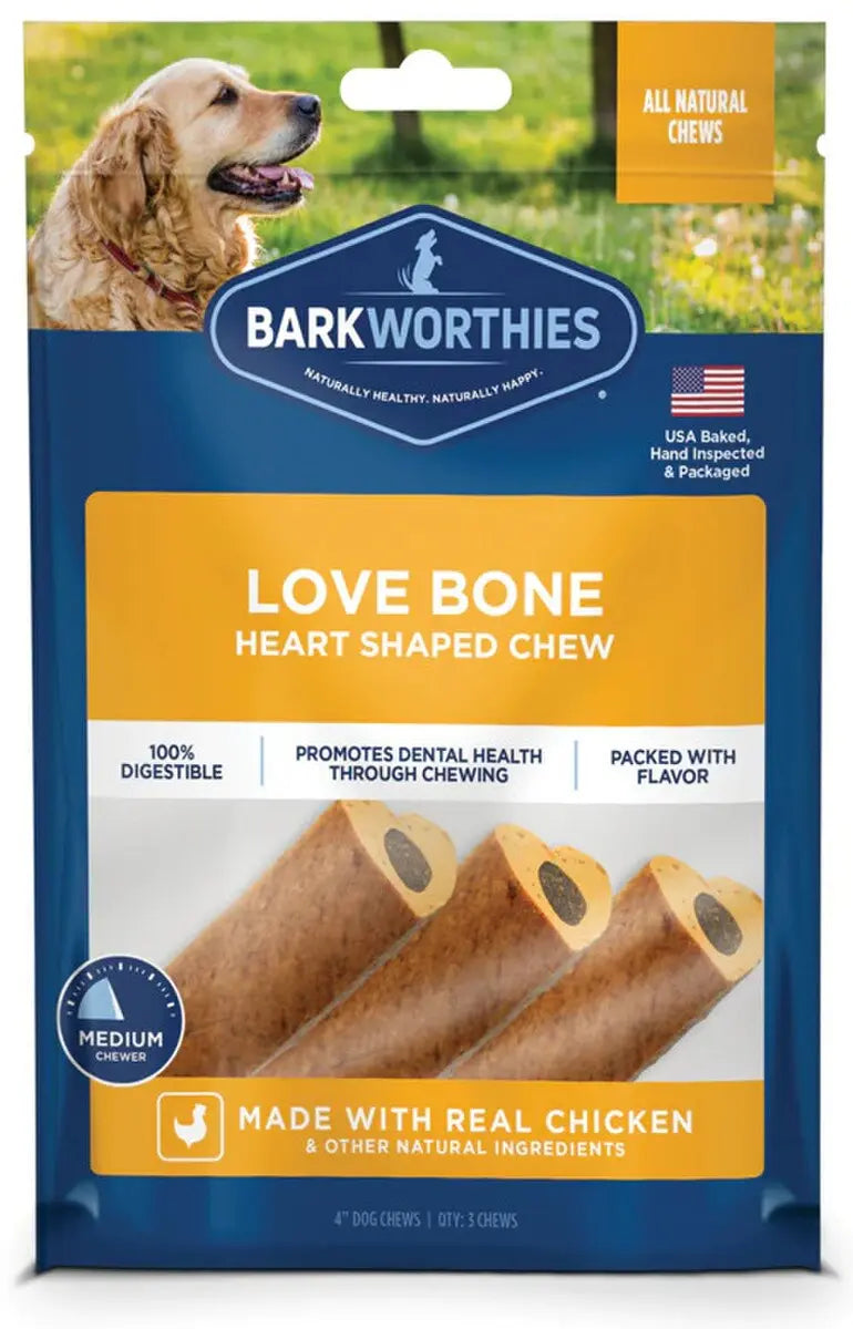 Barkworthies Love Bone Long-lasting Dog Chew Barkworthies