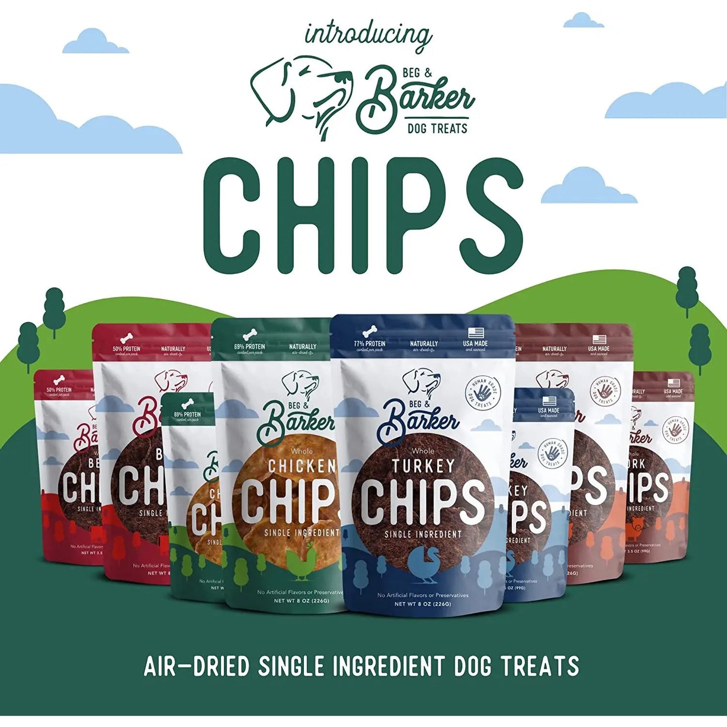 Beg & Barker Whole Turkey Chips Dog Treats Beg & Barker