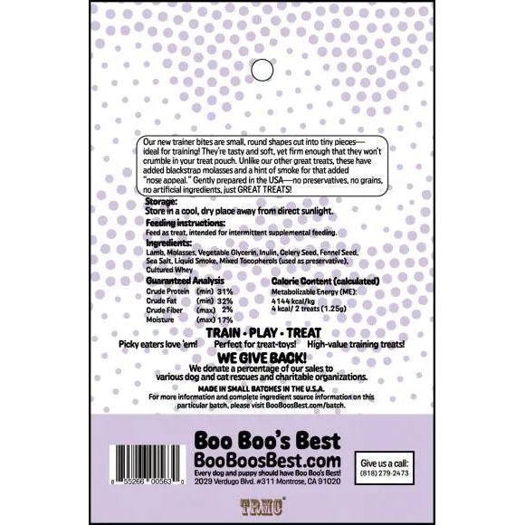 Boo Boo's Best Lamb Trainers Dog Treats 4oz Boo Boo's Best