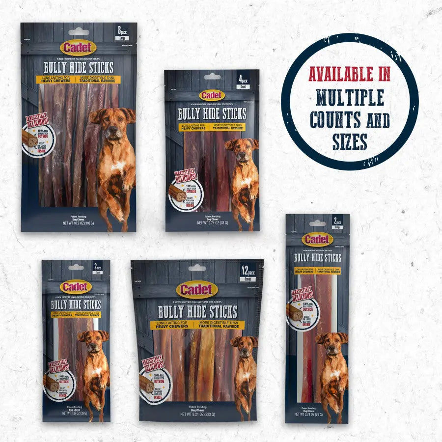 Cadet Bully Hide Sticks All-Natural Dog Chews Cadet