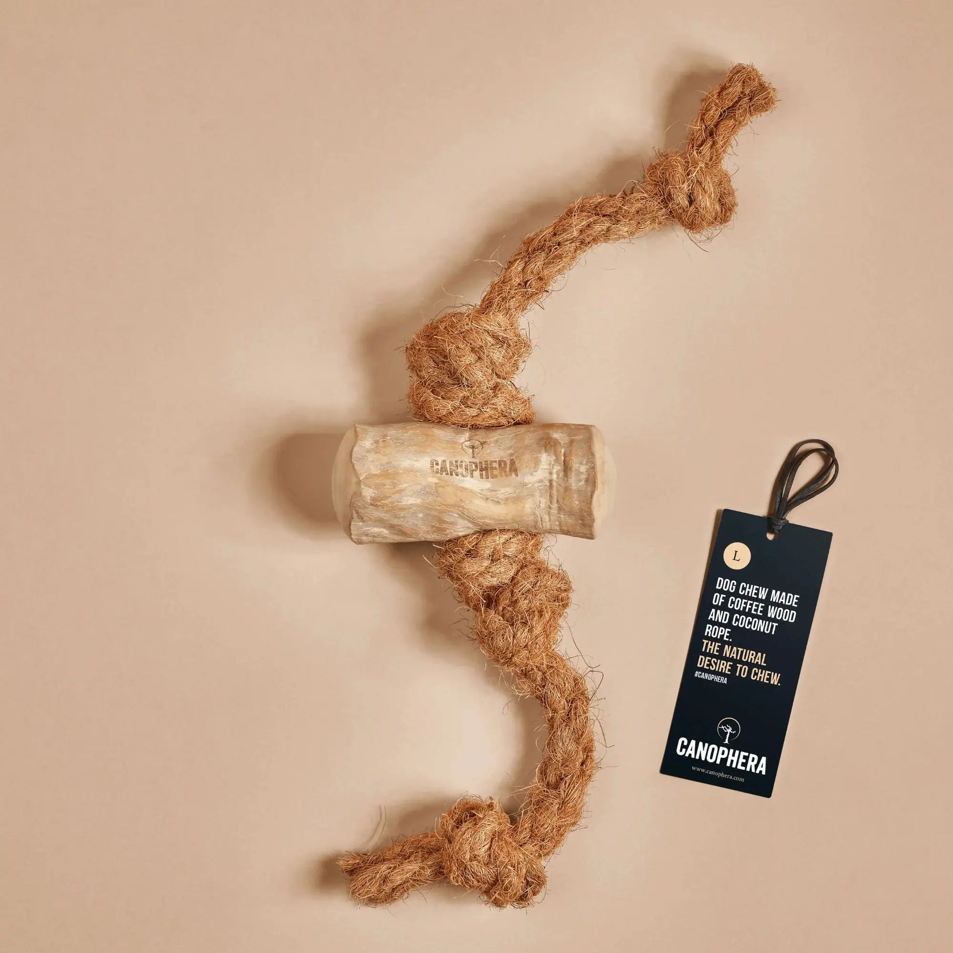 Canophera Coffee Wood & Coconut Rope Dog Toy for All Breeds CANOPHERA