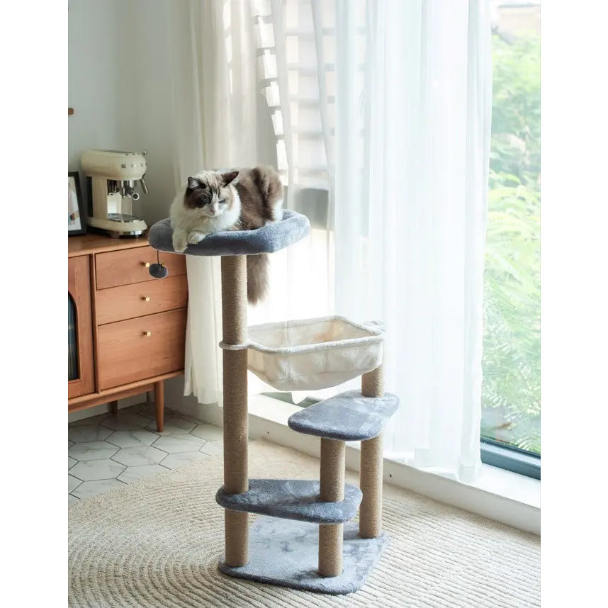 Catry Babylon Cat Tower with Cat Hammock, Scratching Post, and Playful Toy PetPals Group