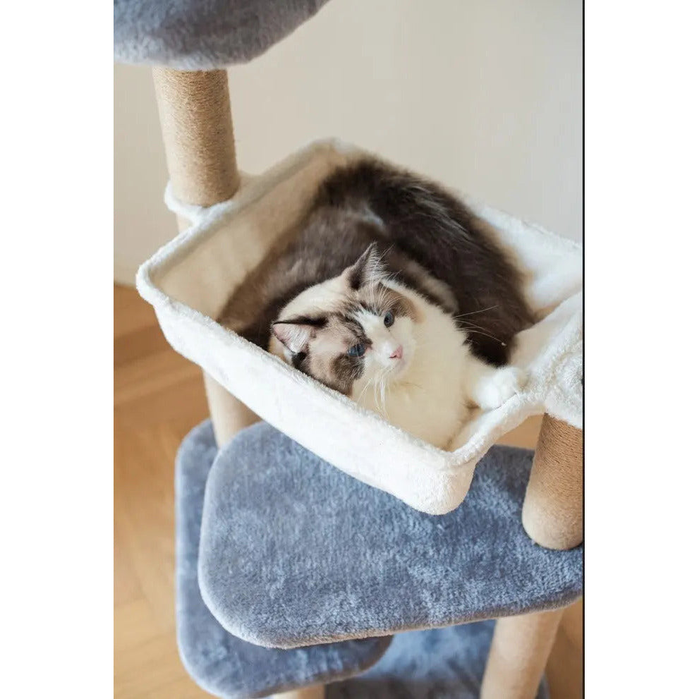 Catry Babylon Cat Tower with Cat Hammock, Scratching Post, and Playful Toy PetPals Group