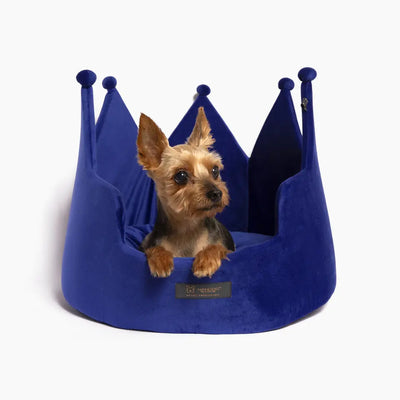 Crown Pet Bed Micro Plush Royal Blue Large Nandog