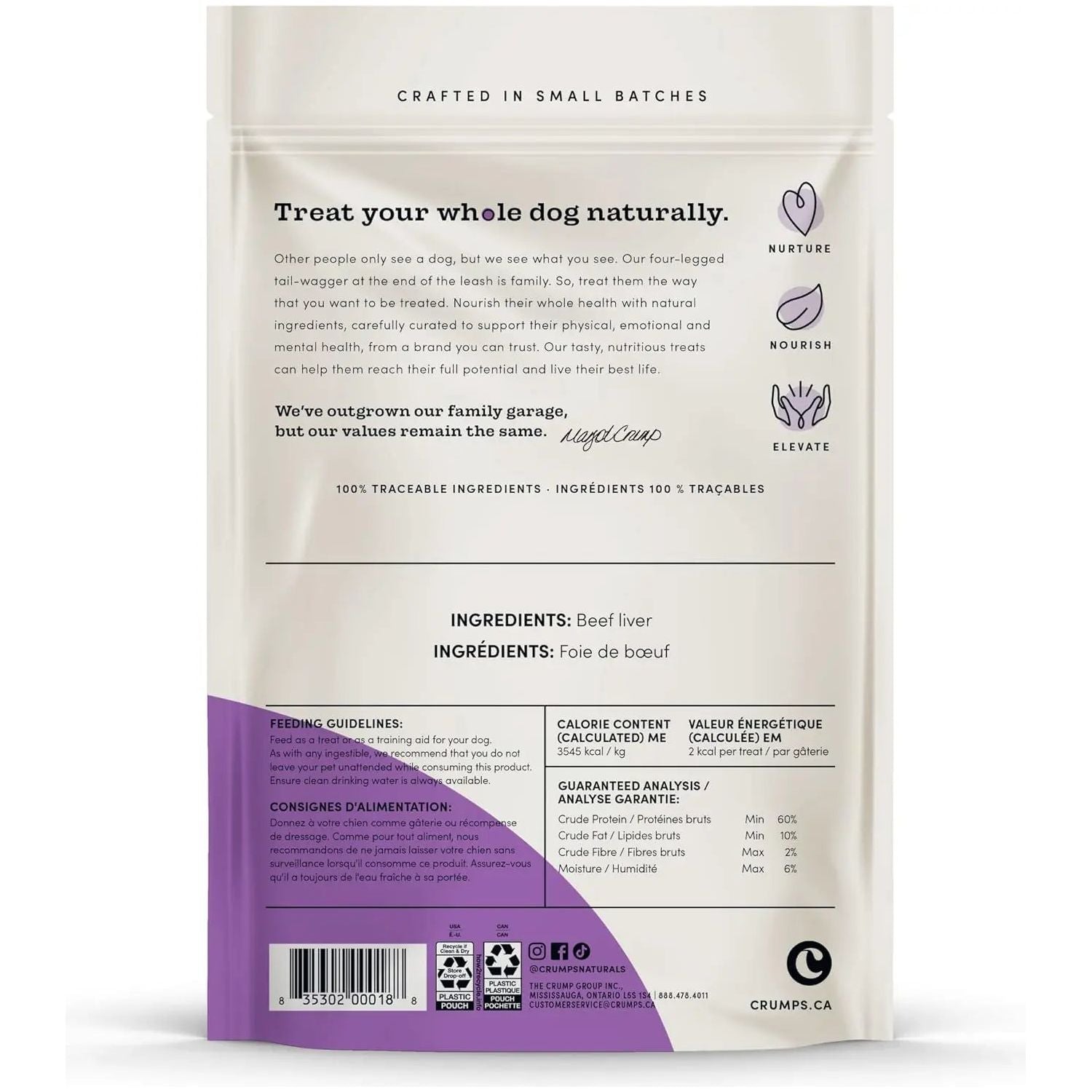 Crumps' Naturals Beef Liver Bites Grain-Free Freeze-Dried Dog Treats Crumps' Naturals