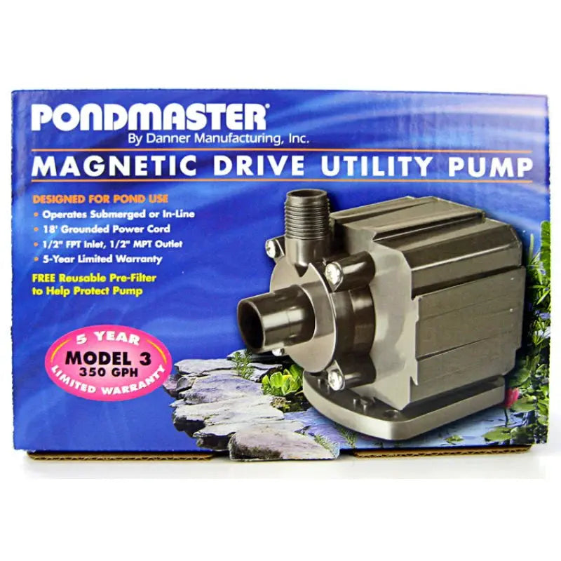 Danner Pondmaster Pond-Mag Magnetic Drive Water Pump Black 18Ft Cord Danner Manufacturing Inc. CPD