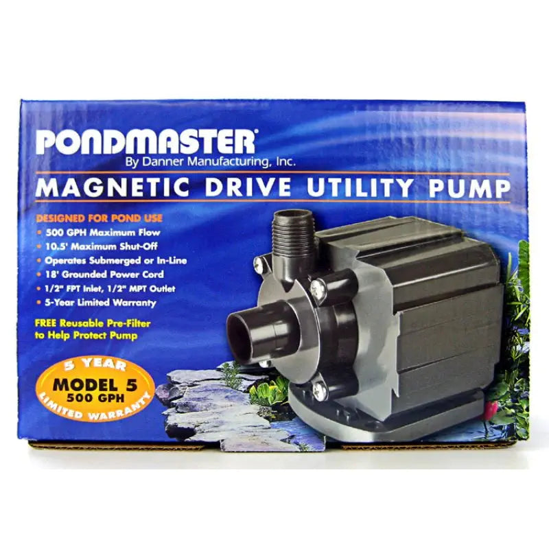 Danner Pondmaster Pond-Mag Magnetic Drive Water Pump Black 18Ft Cord Danner Manufacturing Inc. CPD