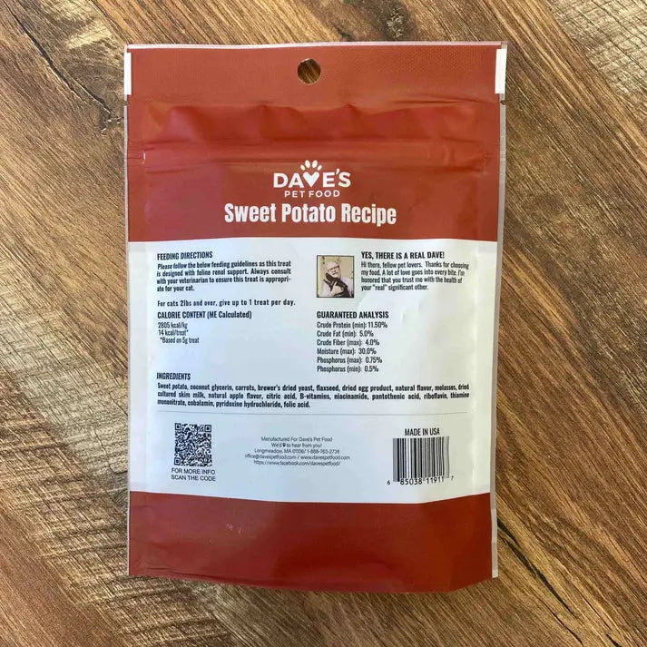 Dave's Pet Food Renal-Friendly Sweet Potato Grain-Free Soft & Chewy Cat Treats Dave's Pet Food