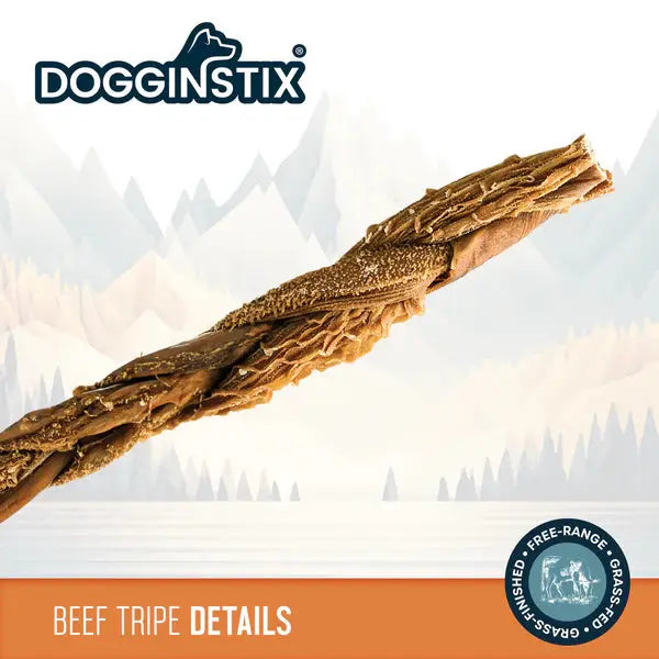 Dogginstix Braided Beef Tripe Sticks for Puppies Dogginstix