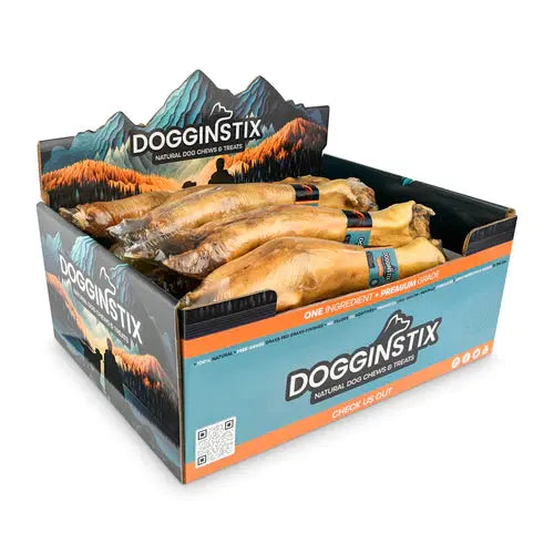 Dogginstix Odor Free Beef Feet - Beef Trotter Dog Chews Case of 20 Dogginstix