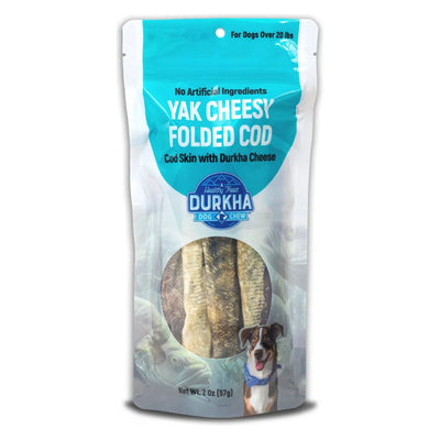 Durkha Cheesy Folded Cod Dog Treat 3oz Durkha