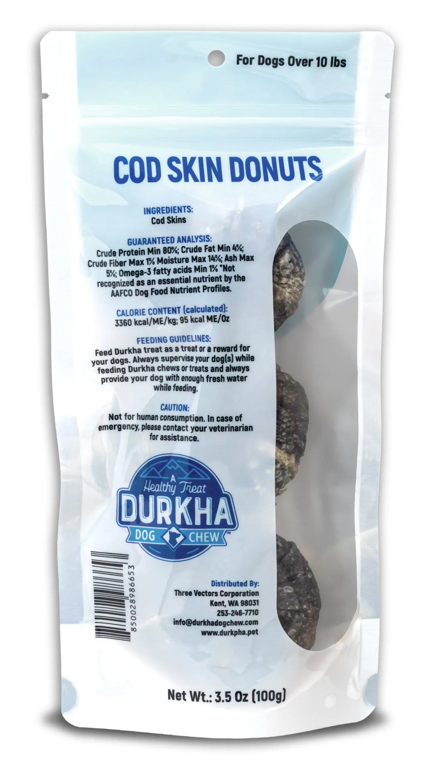 Durkha Cod Skin Donut Dog Treat Durkha