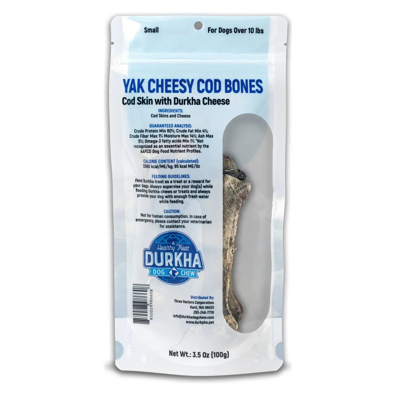 Durkha Himalayan Yak Cheesy Cod Bone Chew Dog Treat Durkha