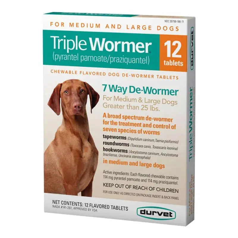 Durvet Triple Wormer Broad Spectrum De-wormer For Dogs Durvent