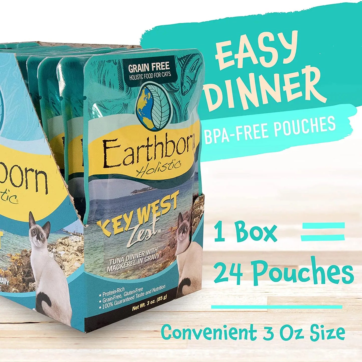 Earthborn Holistic Grain Free Key West Zest Wet Cat Food 24ea/3 oz Earthborn Holistic