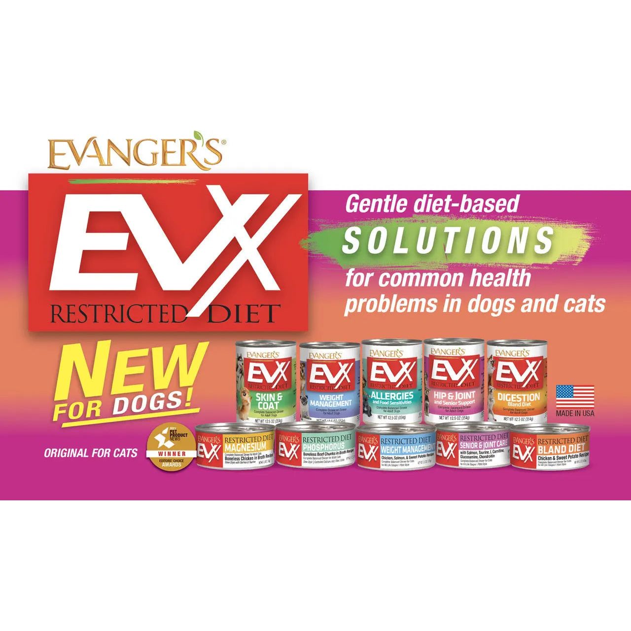 Evanger's EVX Restricted Diet Allergies & Food Sensitivities Wet Dog Food 12/12.5oz Evanger's