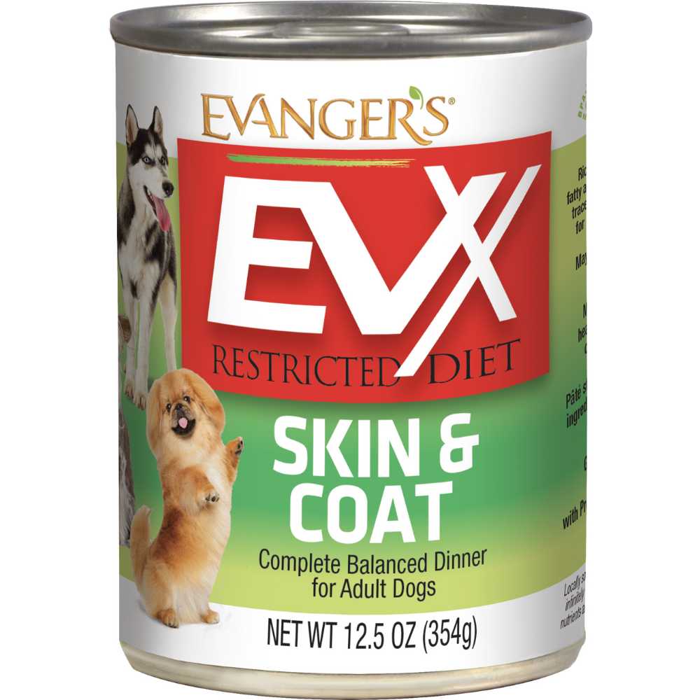 Evanger's EVX Restricted Diet Skin & Coat Wet Dog Food 12/12.5oz Evanger's