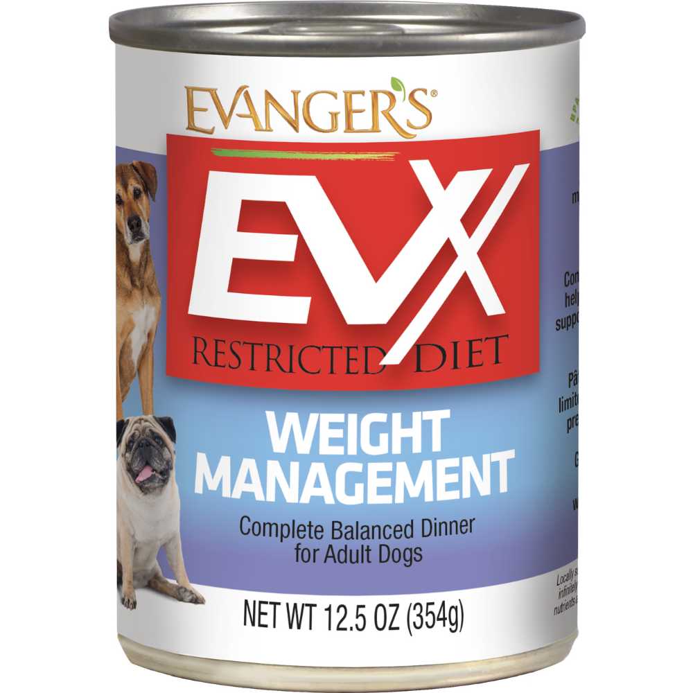 Evanger's EVX Restricted Diet Weight Management  Wet Dog Food 12/12.5oz Evanger's