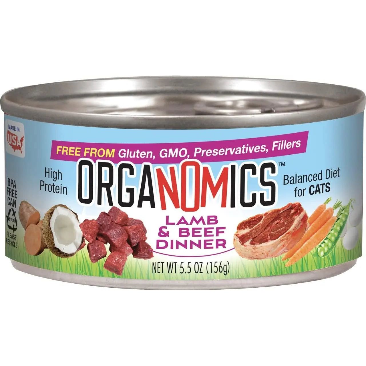 Evanger's OrgaNOMics Lamb & Beef Dinner Grain-Free Pate Wet Cat Food 24/5.5oz Evanger's