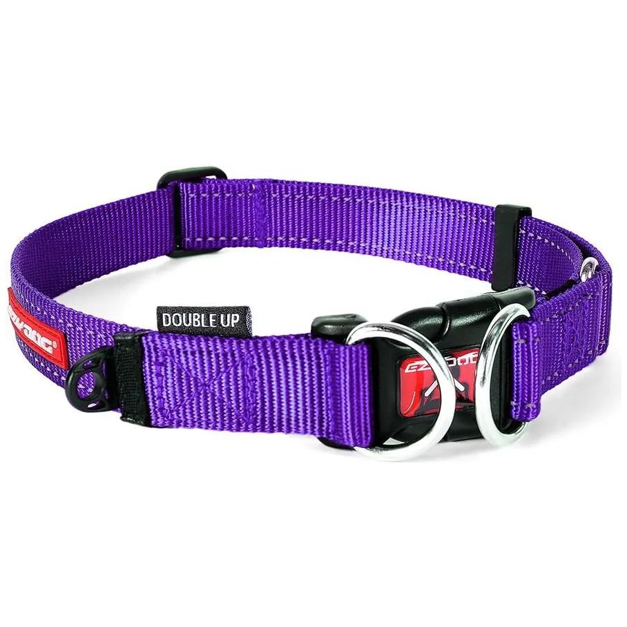 EzyDog Double Up Premium Nylon Dog Collar with Reflective Stitching EZY Dog