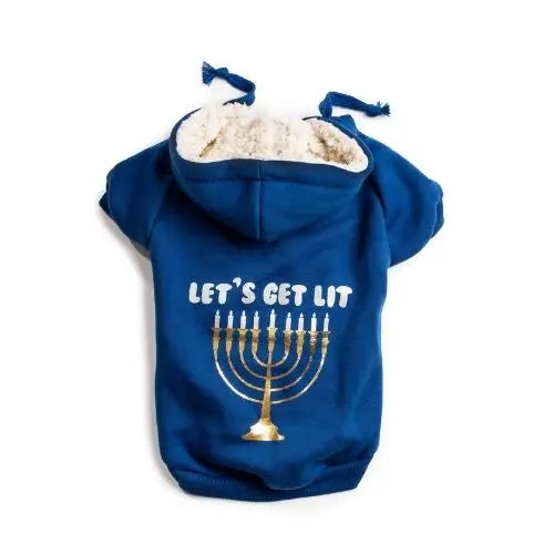 Fabdog Let's Get Lit Hanukkah Dog Hoodie Fabdog