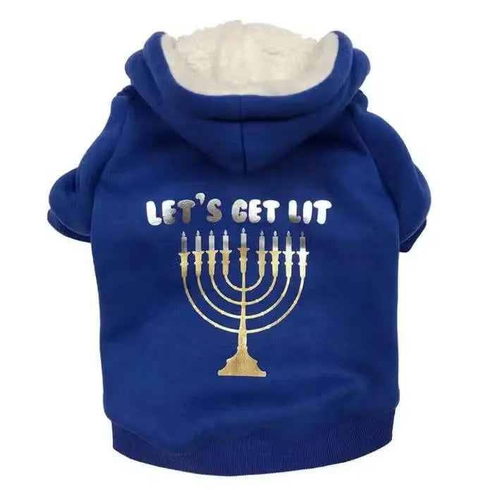 Fabdog Let's Get Lit Hanukkah Dog Hoodie Fabdog