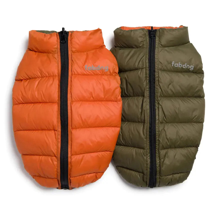 Fabdog Pack N' Go Reversible Dog Puffer Coats Fabdog