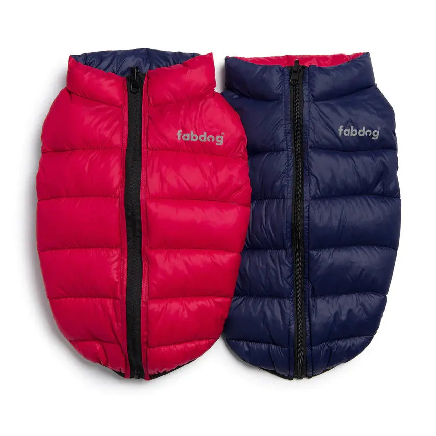 Fabdog Pack N' Go Reversible Dog Puffer Coats Fabdog