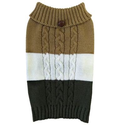 Fashion Pet Color Block Cable Dog Sweater Fashion Pet