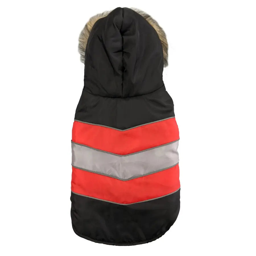 Fashion Pet Diagonal Stripe Puffy Dog Coat Fashion Pet