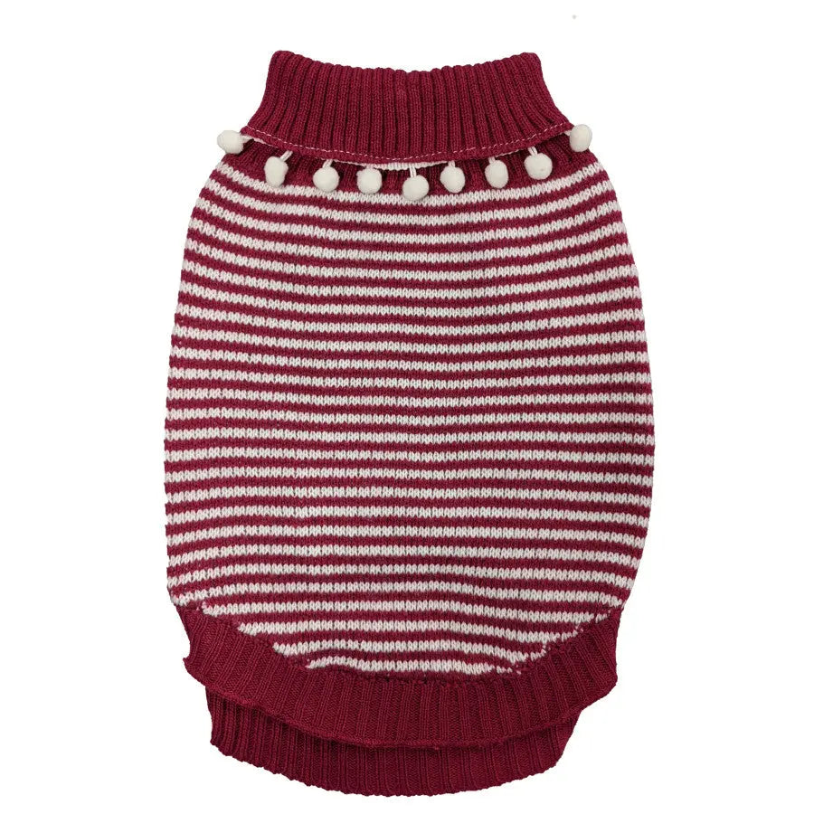 Fashion Pet Pom Pom Stripe Sweater Fashion Pet