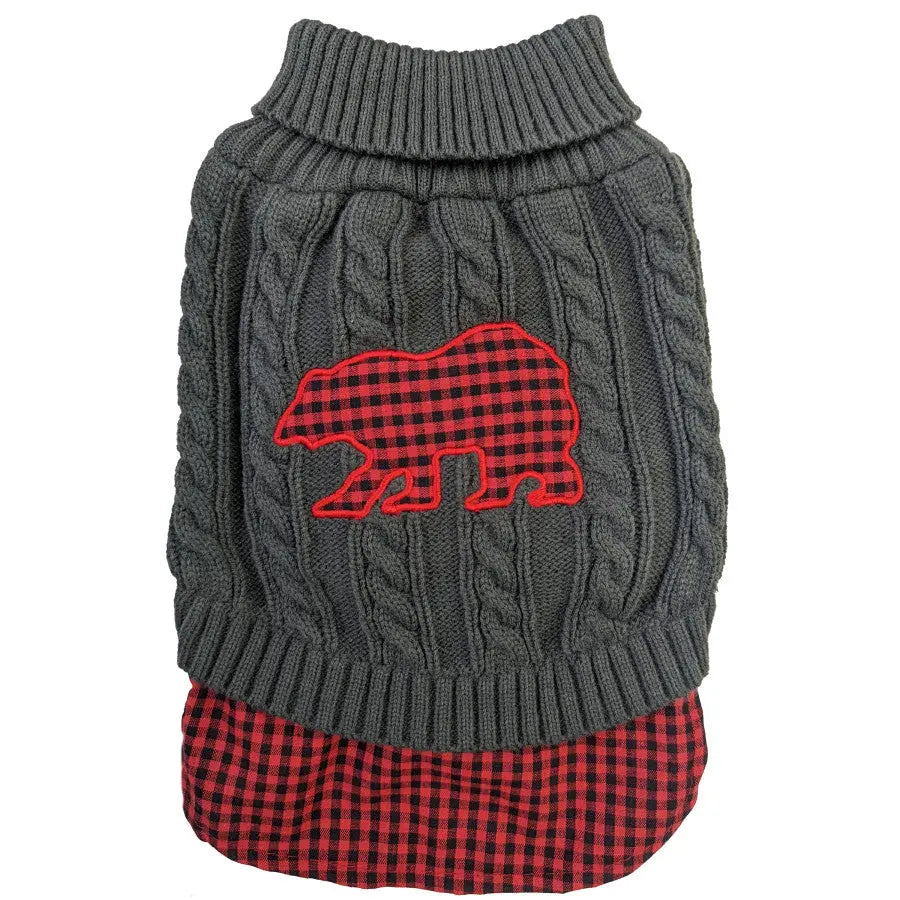 Fashion Pet Un-Tucked Plaid Sweater Fashion Pet