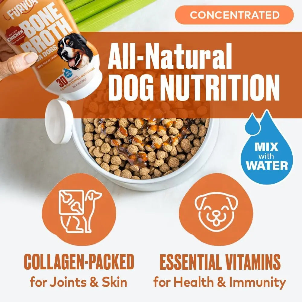 Furvor Chicken Bone Broth Healthy Dog Food Topper Furvor