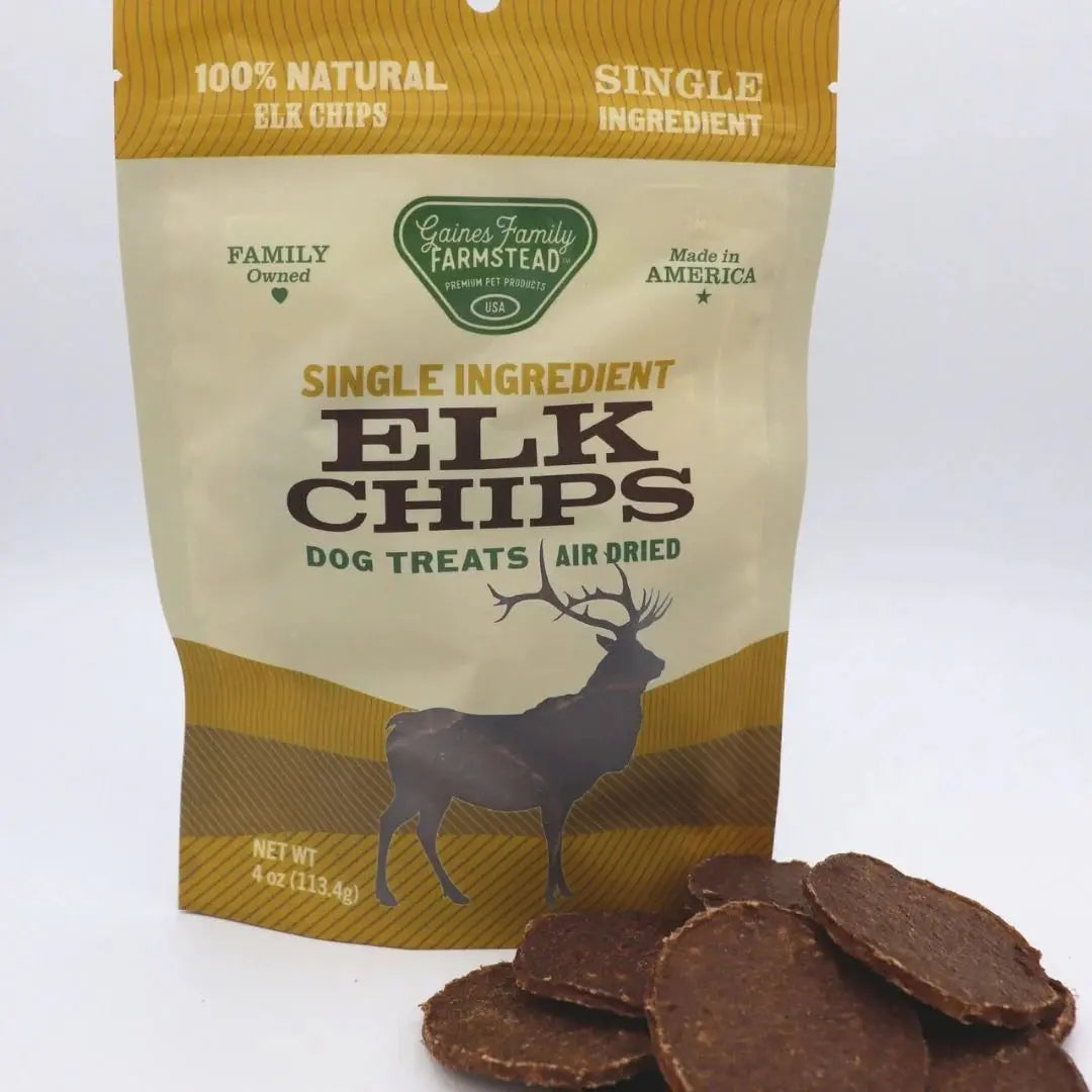 Gaines Family Farmstead Elk Chips Soft & Chewy Dog Treats 4oz Gaines Family Farmstead